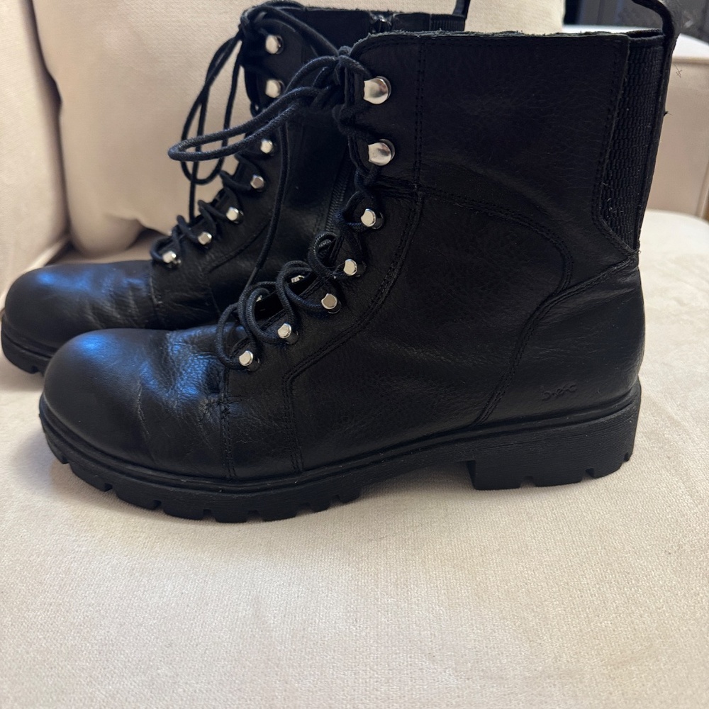 BOC Black Leather Combat Boots